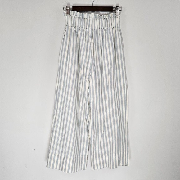 Madewell Tie-Waist Huston Pull-On Crop Pants Wide Leg Linen Blend Size S - Picture 2 of 13
